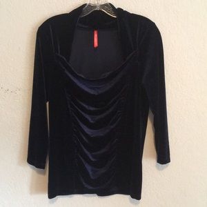 Blue velvet top